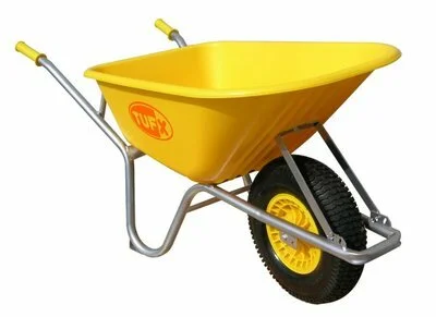 TUFX Trillebår bygg og betongbår 100L gul (PE120F-X3)